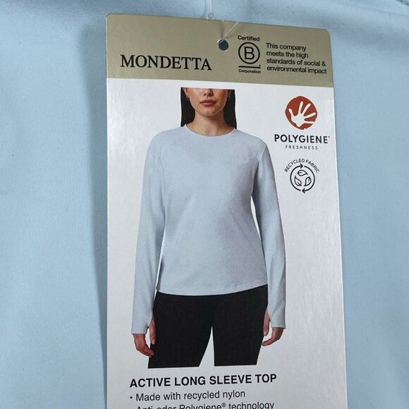 Mondetta Active Long Sleeve Top L Recycled Nylon Polygiene NWT 6593 - Picture 4 of 8